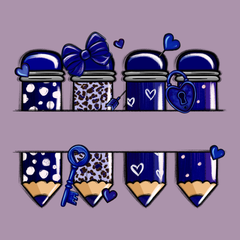 Valentine's Day School Pencils Navy Blue Heavyweight Hoodie by MaliasSmallBusiness | Teevron