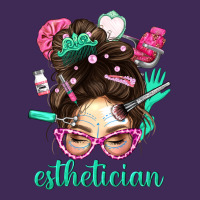 Esthetician Messy Bun With Pink Leopard Glasses Bbs Premium Hoodie | Teevron