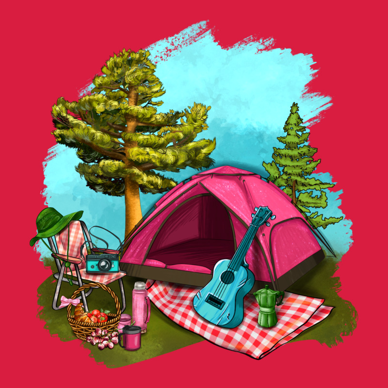 Glamping Camp And Pink Tent Premium Hoodie by BundleAndBundleShop | Teevron
