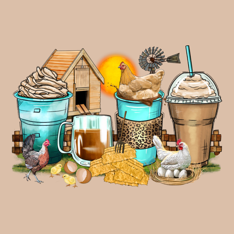 Chicken Coffee Cups Urban Heavy Tee by Zillion Design Studio | Teevron