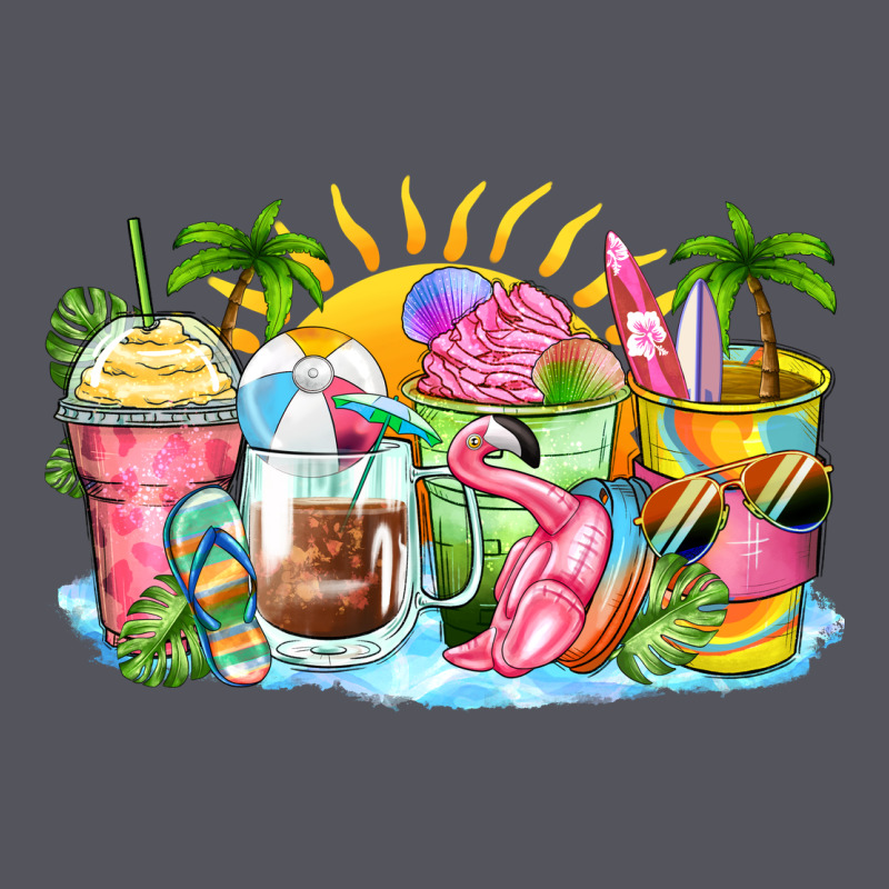 Beach Summer Coffee Cups Vintage Hoodie by Zillion Design Studio | Teevron