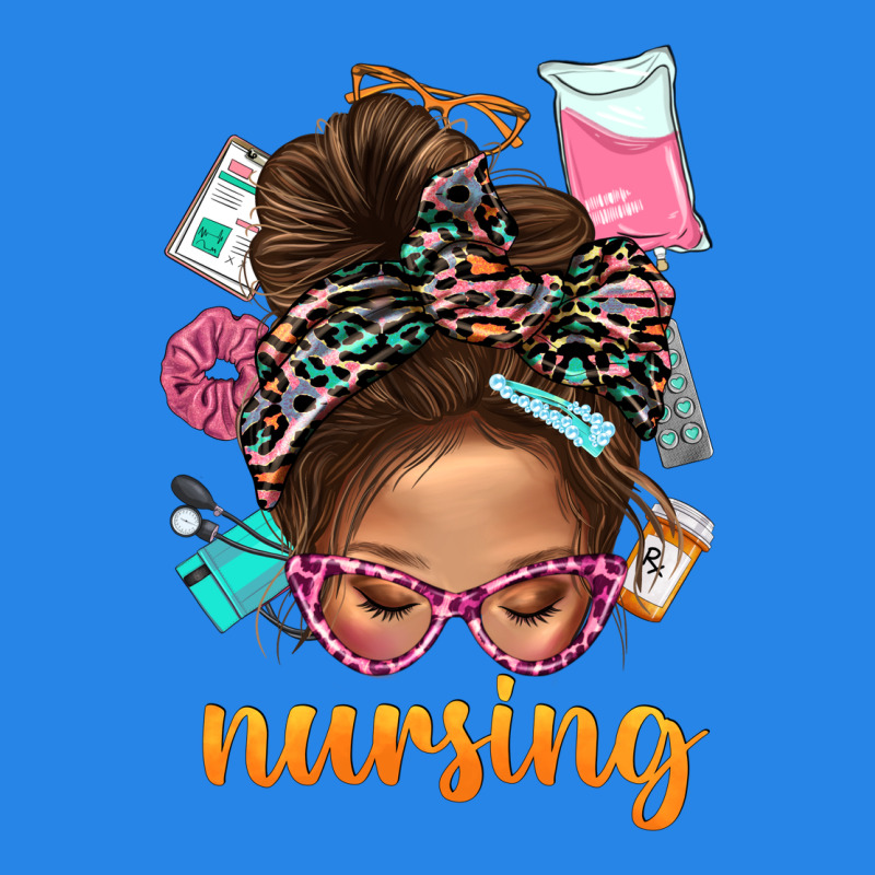 Messy Bun Nursing With Leopard Glasses Bbs Premium Hoodie by BundleAndBundleShop | Teevron