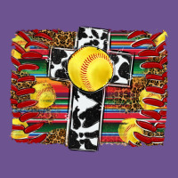 Softball Cross Serape Leopard Background Vintage Tee | Teevron