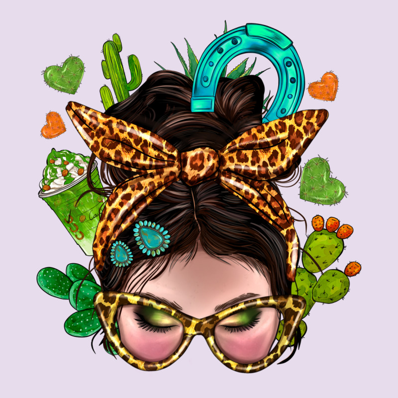 Western  Messy Bun With Cactus Premium Hoodie by BundleAndBundleShop | Teevron