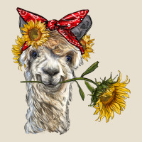 Alpaca With Sunflowers And Bandana Urban Heavy Tee | Teevron