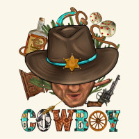 Western Cowboy Portrait With Cactus Premium Hoodie | Teevron