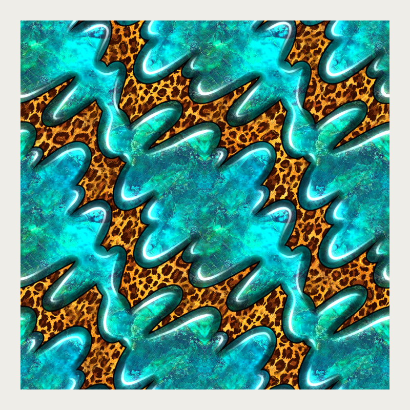 Turquoise Leopard Seamless Pattern Zipper Hoodie by BundleAndBundleShop | Teevron