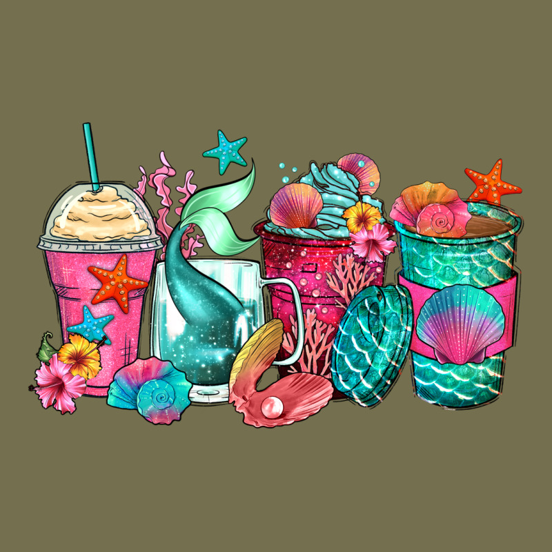 Mermaid Tail Coffee Cups Vintage Hoodie by Zillion Design Studio | Teevron