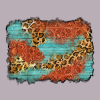 Western Leopard Tooled Leather Background Vintage Tee | Teevron