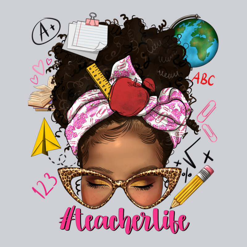 Afro Messy Bun Teacherlife Heavyweight Sweatshirt by texasbilliewilder | Teevron