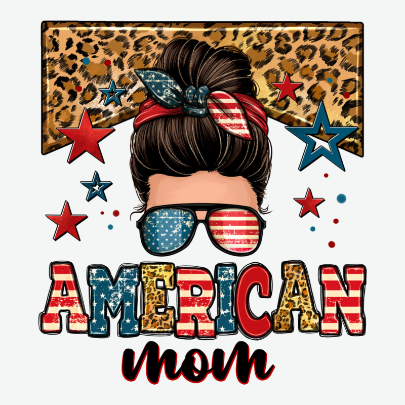 American Mom Junkie Messy Bun Urban Heavy Tee by Zillion Design Studio | Teevron