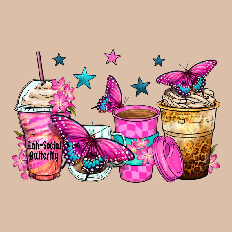 Antisocial Butterfly Coffee Cups Urban Heavy Tee by Zillion Design Studio | Teevron