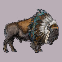 Bison With Indian Headdress Vintage Tee | Teevron