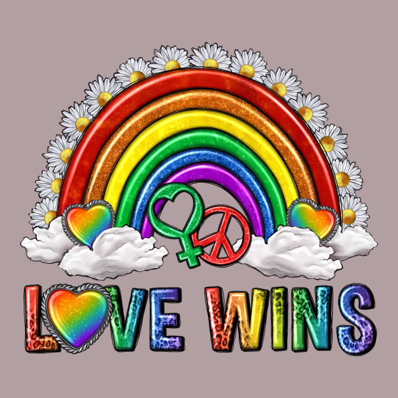 Love Wins With Daisy And Heart Vintage Hoodie by texasbilliewilder | Teevron