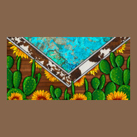 Cactus Sunflower Cowhide And Turquoise License Plate Premium Tee | Teevron