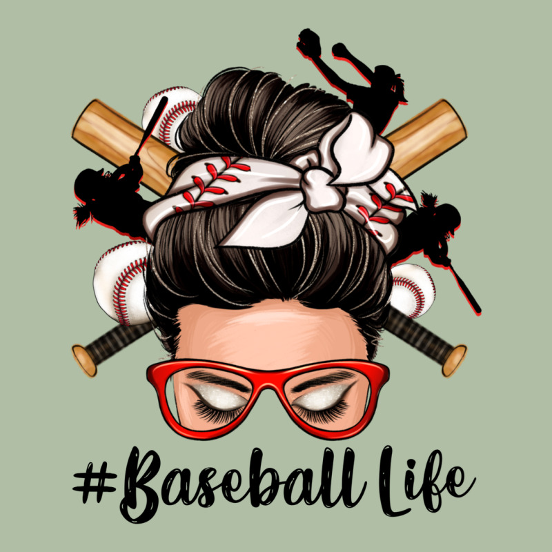 Baseball Life Messy Bun Urban Heavy Tee by Zillion Design Studio | Teevron