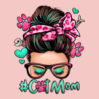Cat Mom Messy Bun Urban Heavy Tee | Teevron
