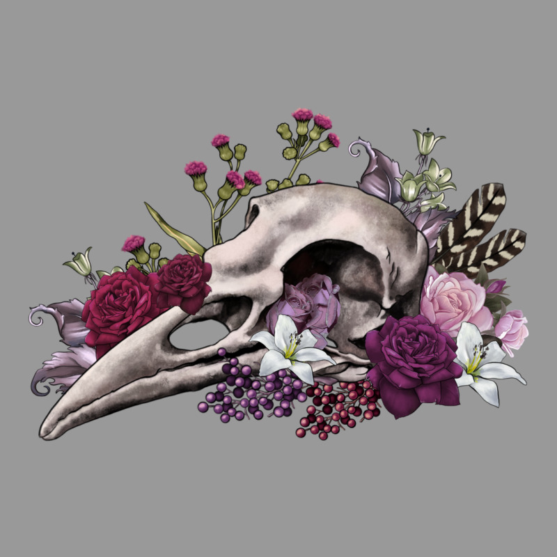 Boho Floral Raven Skull Vintage Hoodie by RanaPortraitStore | Teevron