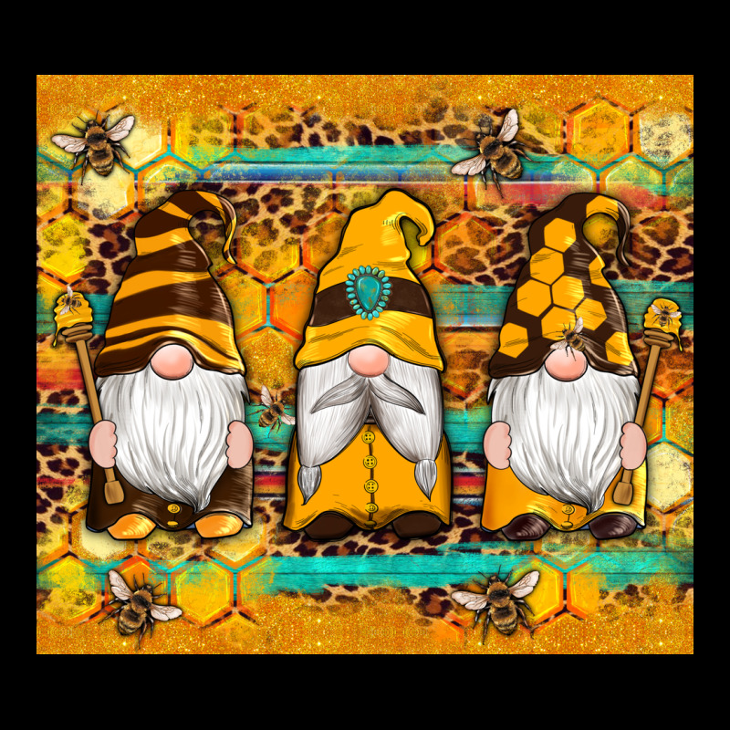 Western Bee Gnomes  Honeycomb  Leopard Turquoise Wooden Serape Zipper Hoodie by Artiststas | Teevron