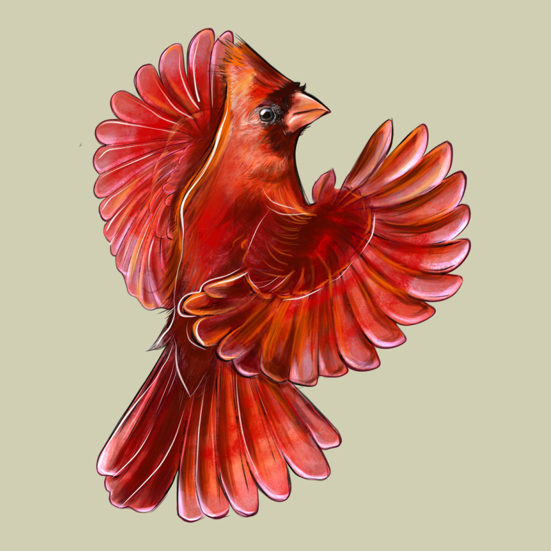 Flying Northern Cardinal Bird Heavy Core Tee by LillyAllenDesigns | Teevron