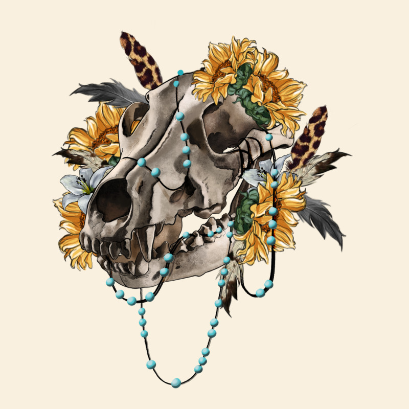 Boho Wolf Skull Vintage Hoodie by RanaPortraitStore | Teevron