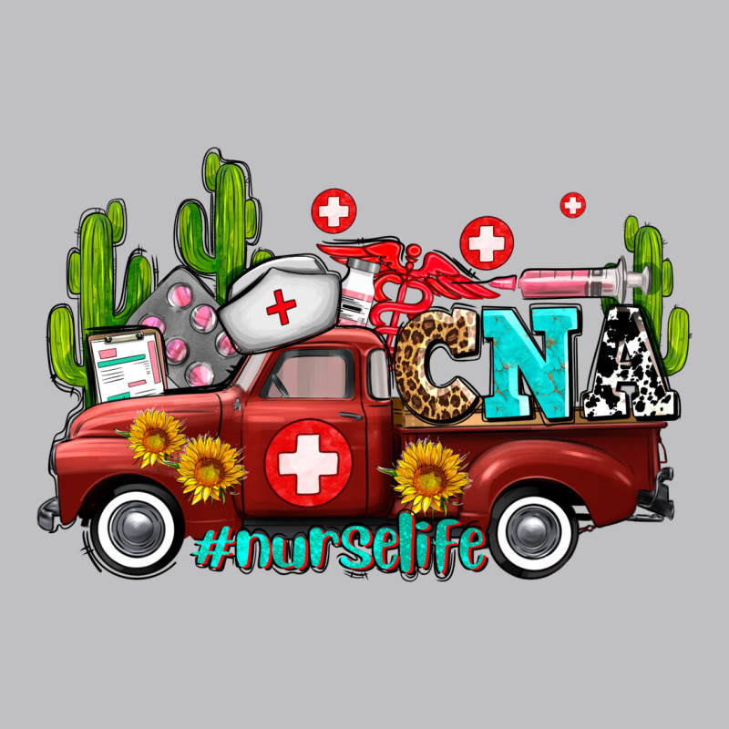 Cna Nurse Truck With Cactus And Sunflowers Long Sleeve Tee by AdoDesignShop | Teevron