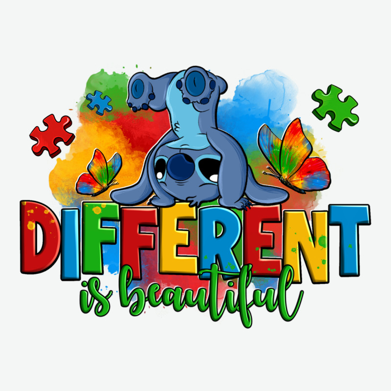 Different Is Beautiful Autism Stitch Urban Heavy Tee by Zillion Design Studio | Teevron