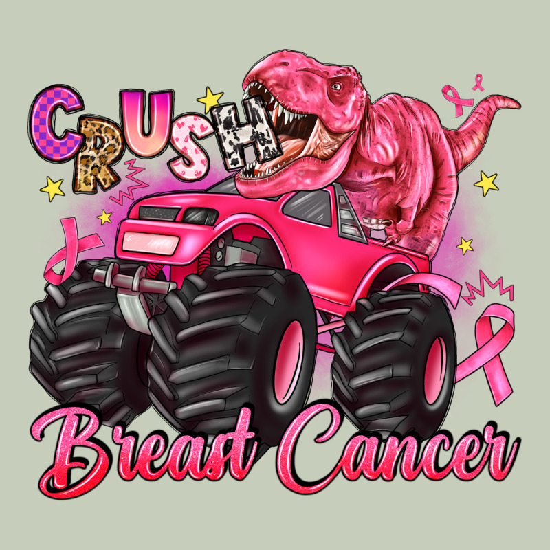 Crush Breast Cancer Monster Truck With Dinosaur Long Sleeve Tee by JahusDesignShop | Teevron