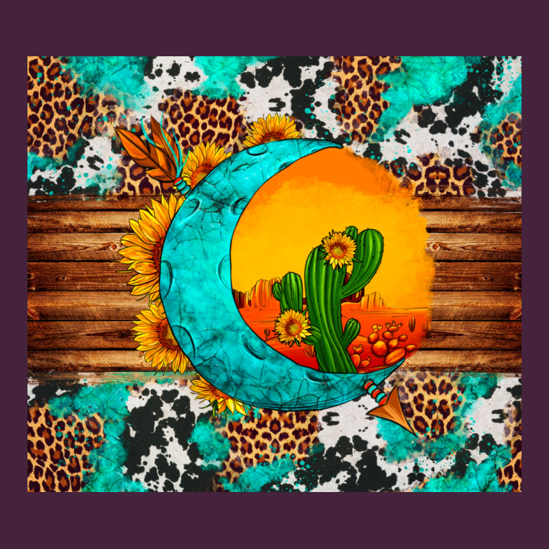 Sunflower Desert Cactus Turquoise Crescent Premium Tee by Artiststas | Teevron