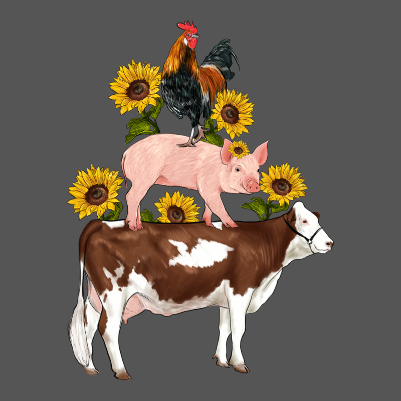 Western Farm Life Cow Pig Rooster With Sunflowers Zipper Hoodie by Artiststas | Teevron