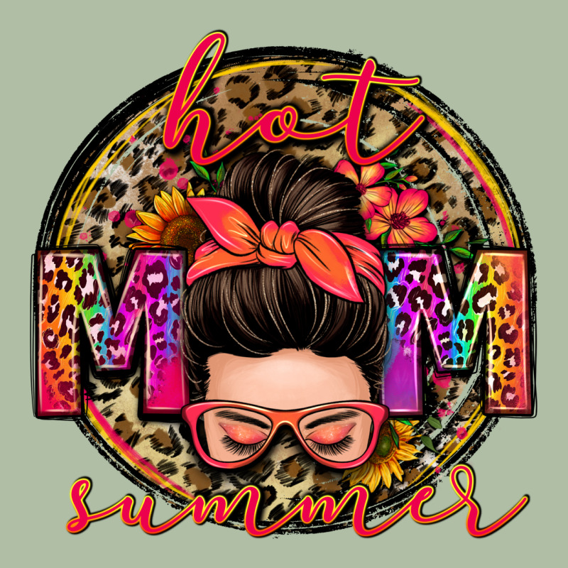 Hot Mom Summer Messy Bun Urban Heavy Tee by Zillion Design Studio | Teevron