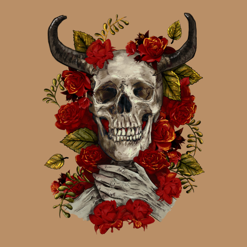 Bull Human Skull With Roses Vintage Hoodie by RanaPortraitStore | Teevron