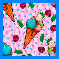 Ice Cream Seamless Pattern Zipper Hoodie | Teevron