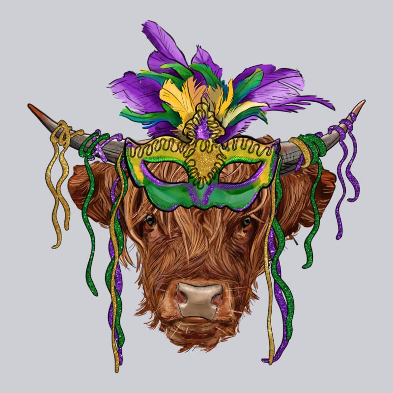 Mardi Gras Mask Highland Cow Heavyweight Sweatshirt by RanaPortraitStore | Teevron
