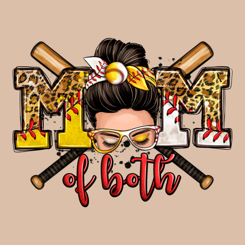 Mom Of Both Baseball And Softball Messy Bun Urban Heavy Tee by Zillion Design Studio | Teevron