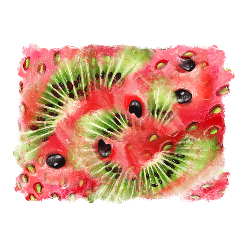 Watermelon Strawberry Kiwi Background Urban Heavy Tee by BarkalooDesign | Teevron