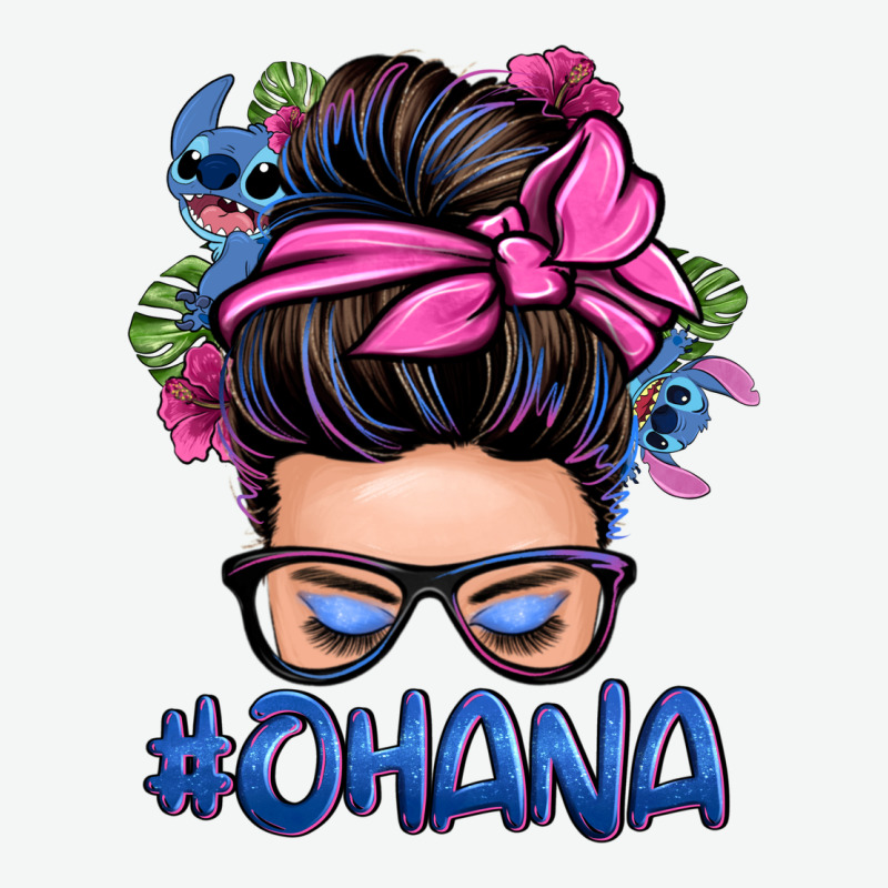 Ohana Stitch Messy Bun Urban Heavy Tee by Zillion Design Studio | Teevron