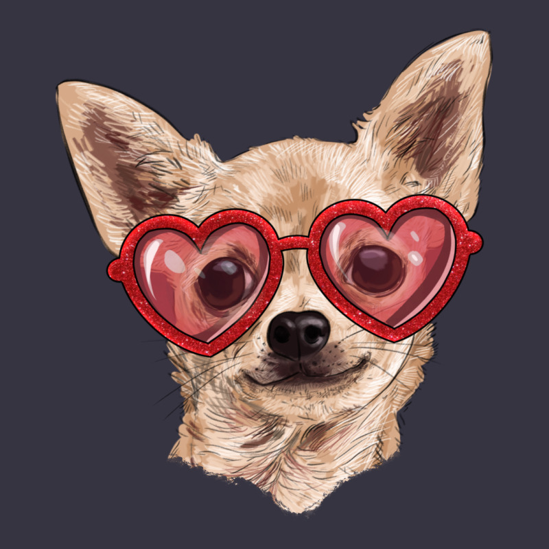 Chihuahua Dog With Love Glasses Vintage Hoodie by RanaPortraitStore | Teevron