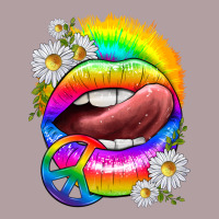 Rainbow Lips With Daisies Vintage Hoodie | Teevron
