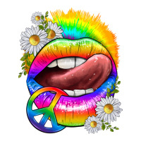 rainbow lips with daisies | Teevron