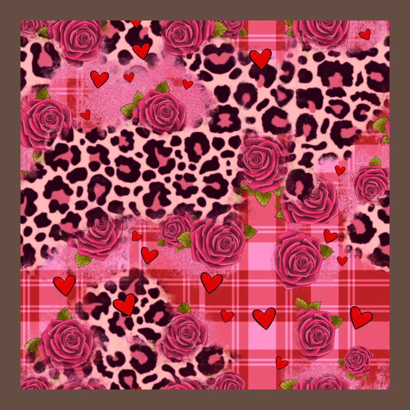 Valentines Day Roses Leopard Seamless Pattern Long Sleeve Tee by JahusDesignShop | Teevron