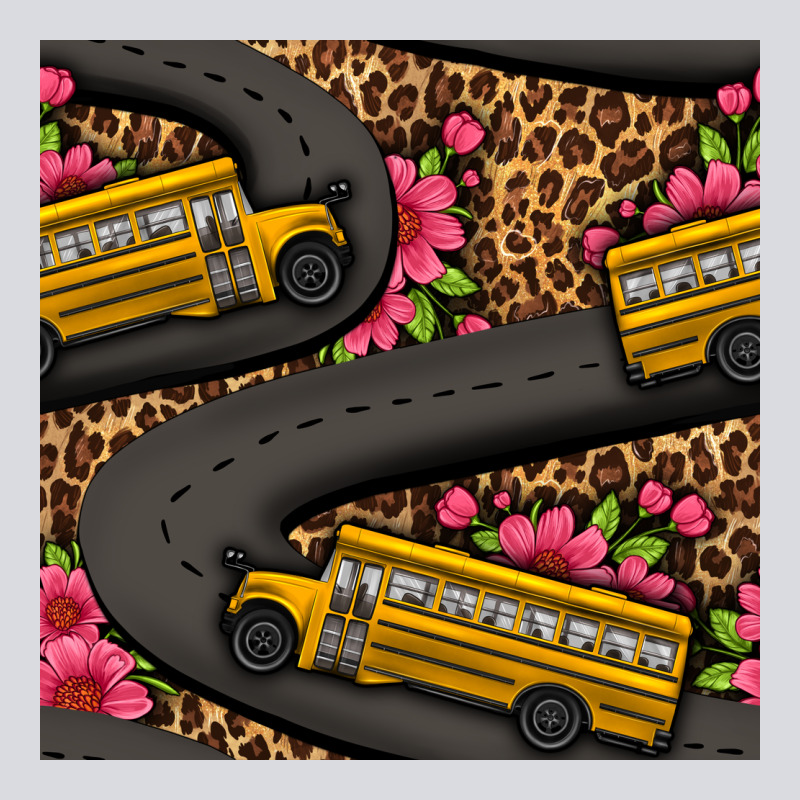 Flower Leopard School Bus Seamless Pattern Zipper Hoodie by BundleAndBundleShop | Teevron
