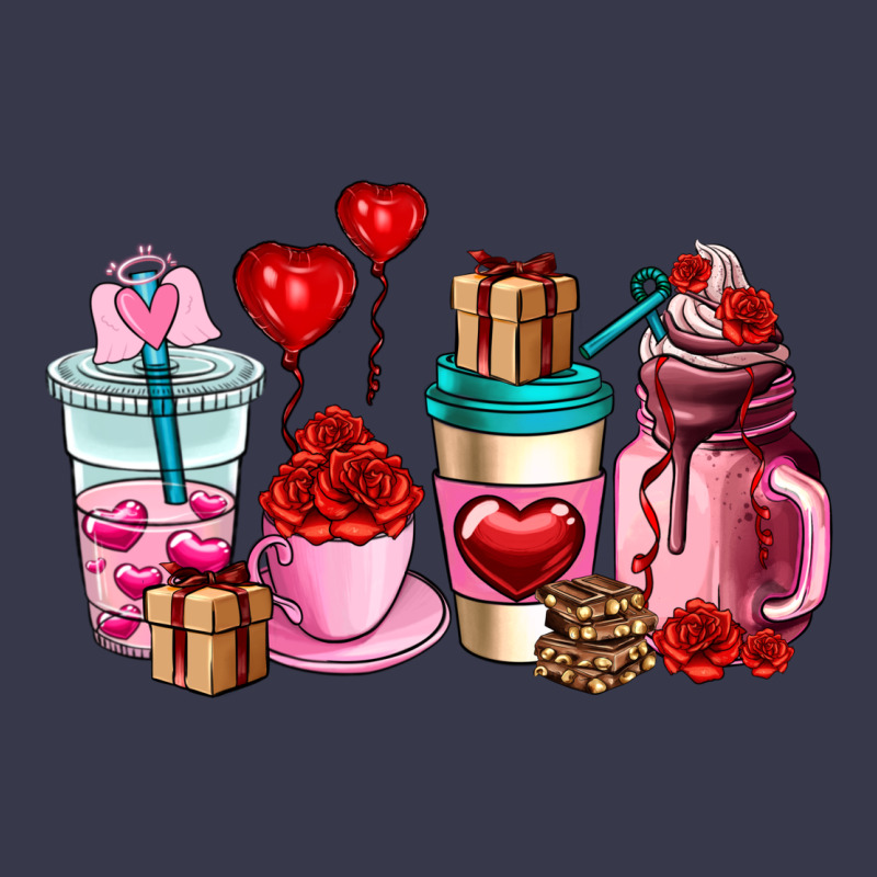 Valentines Day Roses Coffee Cups Long Sleeve Tee by AdoDesignShop | Teevron