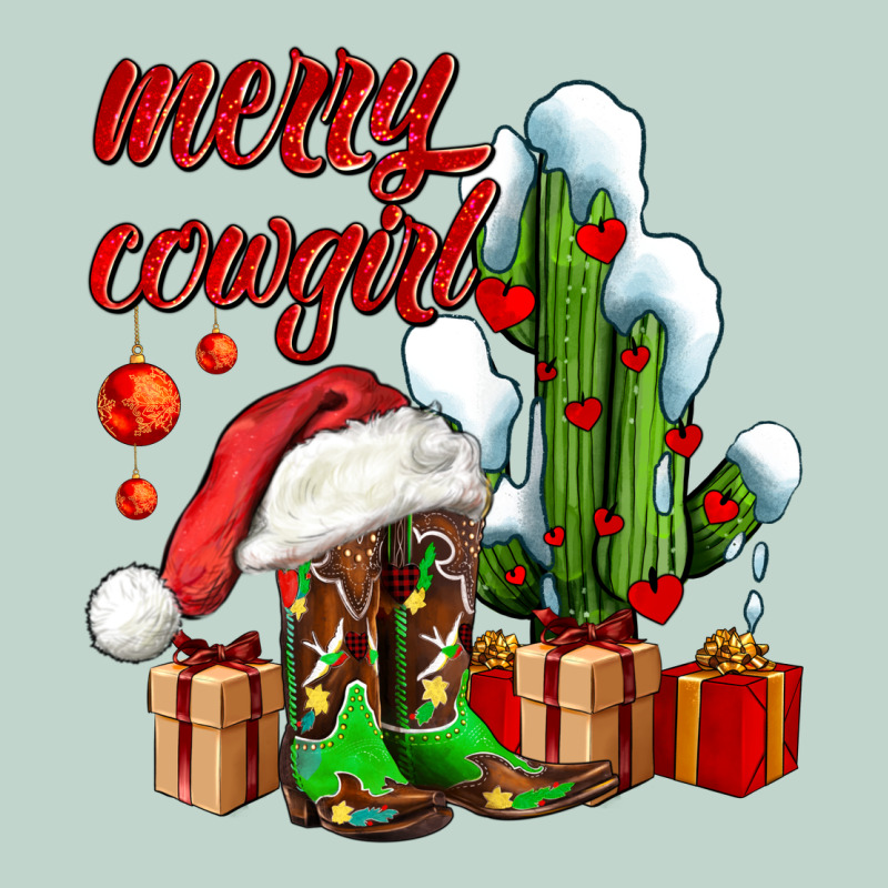 Merry Cowgirl  Boots And Cactus With Gifts Zipper Hoodie by AdoDesignShop | Teevron