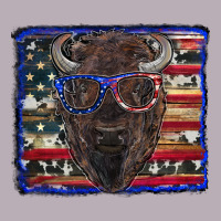 Bison With American Flag And Glasses Vintage Tee | Teevron