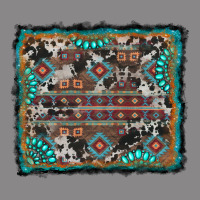 Aztec Background With Gemstone And Cowhide Vintage Tee | Teevron
