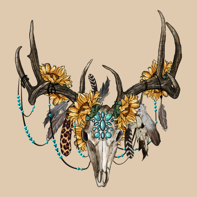 Boho Deer Skull Sunflowers And Gemstone Heavyweight Sweatshirt by RanaPortraitStore | Teevron
