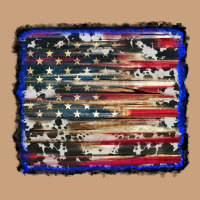 American Flag With Cowhide Background Vintage Tee | Teevron