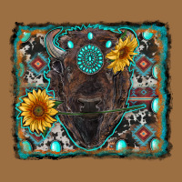 American Bison Wıth Sunflower And Gemstone Vintage Tee | Teevron