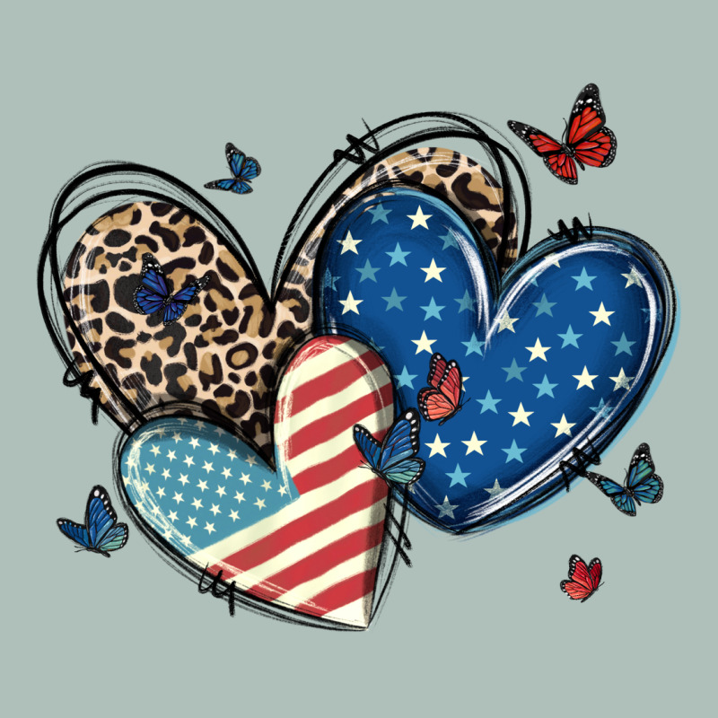 American Flag Leopard Hearts Heavyweight Hoodie by MaliasSmallBusiness | Teevron